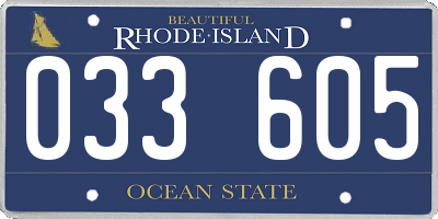 RI license plate 033605