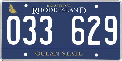 RI license plate 033629