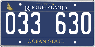RI license plate 033630
