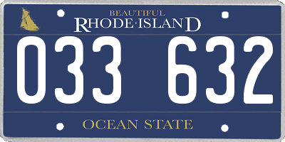 RI license plate 033632