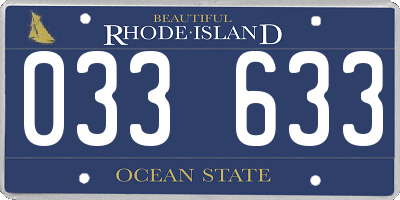 RI license plate 033633