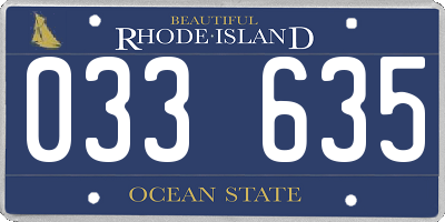 RI license plate 033635