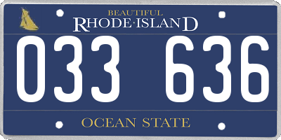 RI license plate 033636