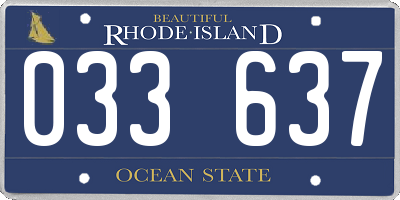 RI license plate 033637