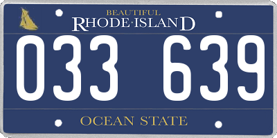 RI license plate 033639