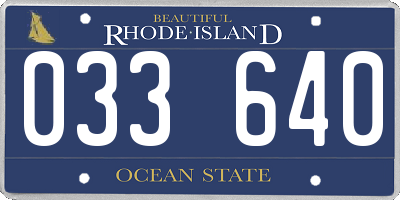 RI license plate 033640