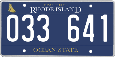 RI license plate 033641