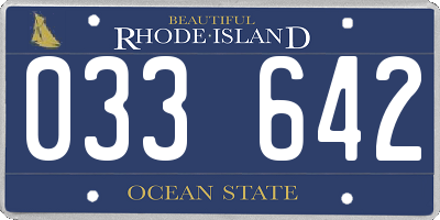 RI license plate 033642