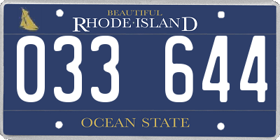 RI license plate 033644