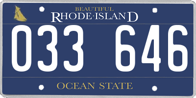 RI license plate 033646