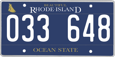 RI license plate 033648