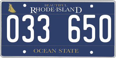 RI license plate 033650