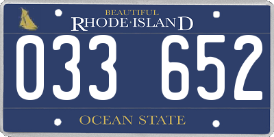 RI license plate 033652
