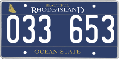 RI license plate 033653