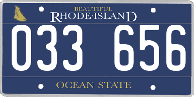 RI license plate 033656