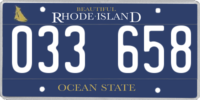 RI license plate 033658