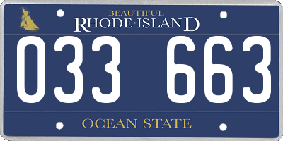 RI license plate 033663