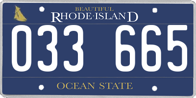 RI license plate 033665