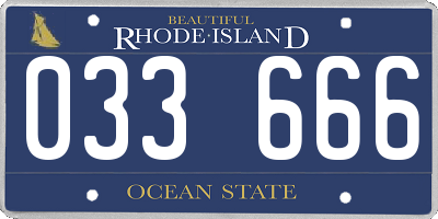 RI license plate 033666