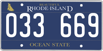 RI license plate 033669