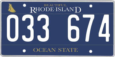 RI license plate 033674