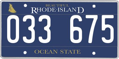 RI license plate 033675