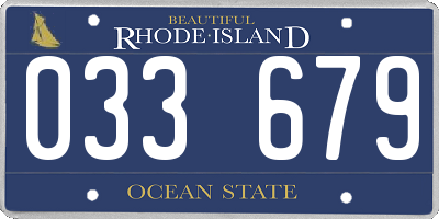 RI license plate 033679
