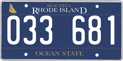 RI license plate 033681