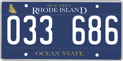 RI license plate 033686