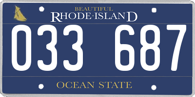 RI license plate 033687