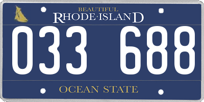 RI license plate 033688