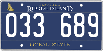 RI license plate 033689