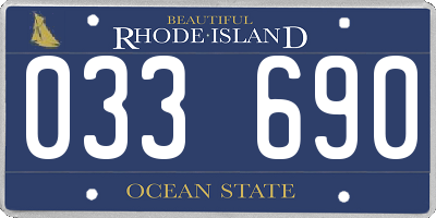 RI license plate 033690