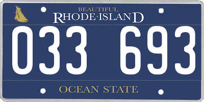 RI license plate 033693
