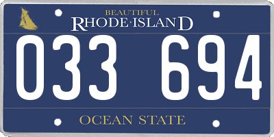 RI license plate 033694
