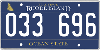 RI license plate 033696