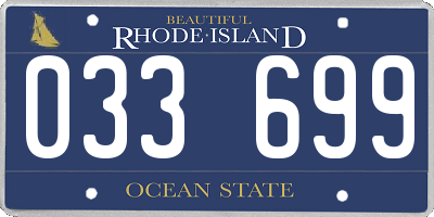 RI license plate 033699
