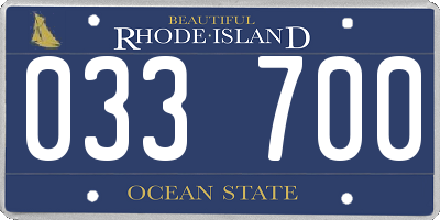 RI license plate 033700