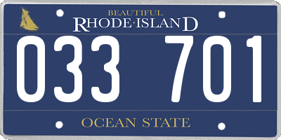 RI license plate 033701