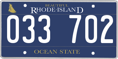 RI license plate 033702