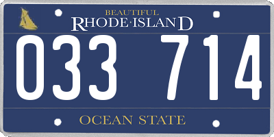 RI license plate 033714
