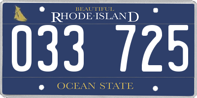 RI license plate 033725