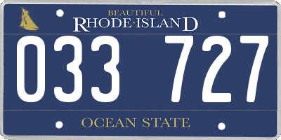RI license plate 033727