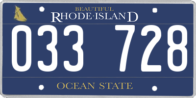 RI license plate 033728