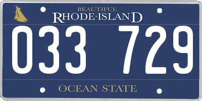 RI license plate 033729
