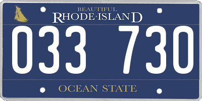 RI license plate 033730