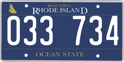 RI license plate 033734