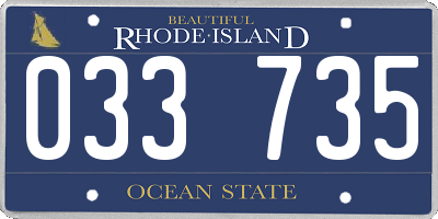RI license plate 033735