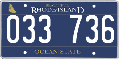 RI license plate 033736