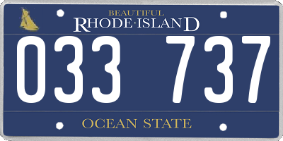 RI license plate 033737